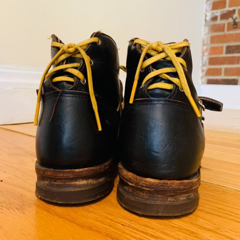VINTAGE JC Higgins WW2 US Ski Mountain Leather Boots Steampunk - Picture 9 of 16